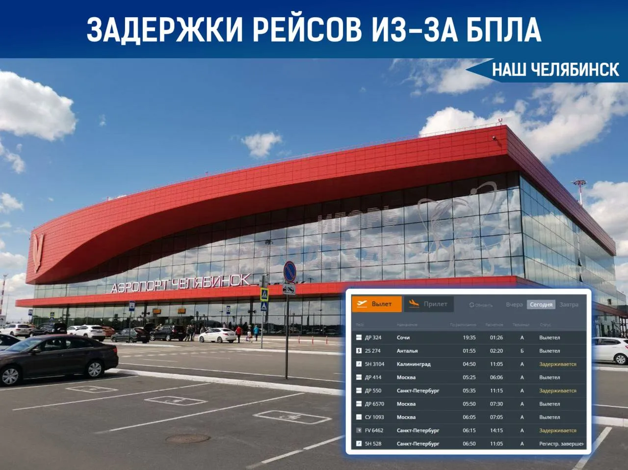 В аэропорту Челябинска задержали несколько рейсов из за БПЛА Так самолет в Калининград вылетит примерно на 6 часов позже А рейсы в Петербург с задержкой от 5 до 8 часов Пассажирам приходится ждать прямо в аэропорту По их словам вылет постоянно переносят и заранее об этом не предупреждают Причина ограничения в аэропорту Пулково из за сообщений об атаках беспилотников Наш Челябинск новости без лапши Подпишись