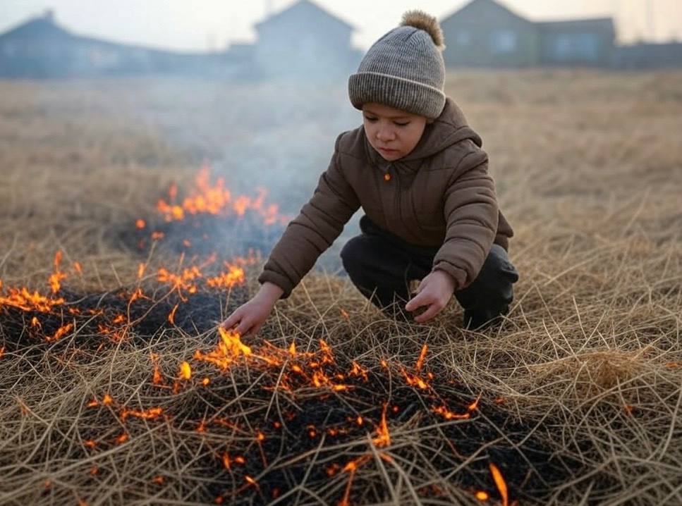 Опасные игры с огнем: в Приморье дети попались на поджигании травы  В Приморском крае полиция задокументировала несколько случаев поджога сухой травы детьми в пожароопасный сезон. Один из инцидентов произошел в селе Новодевица Хорольского округа, где местного жителя поймали на выжигании растительности рядом с жилыми зонами. Протоколы нарушений были направлены в отдел надзорной деятельности и профилактической работы МЧС России по Приморскому краю.  Дополнительные случаи поджога были зарегистрированы в районе гарнизона села Хороль, где дети занимались поджиганием травы. Родители несовершеннолетних были вызваны на беседу для обсуждения серьезности последствий таких действий и предупреждения о рисках масштабных пожаров.     / Реклама