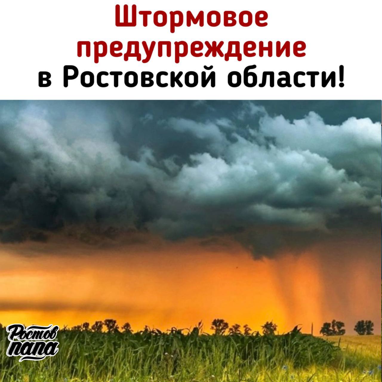 Штормовое предупреждение объявлено в Ростовской области! - Сс 10 июня и до конца суток 12 июня ожидаются сильные дожди, ливни с грозой, возможен град. Порывы ветра могут достигать 20–22 м/с. Конкретно в Ростове дождь будет лить с 12 до 18 часов! Новости №1 в Ростове Прислать новость/фото
