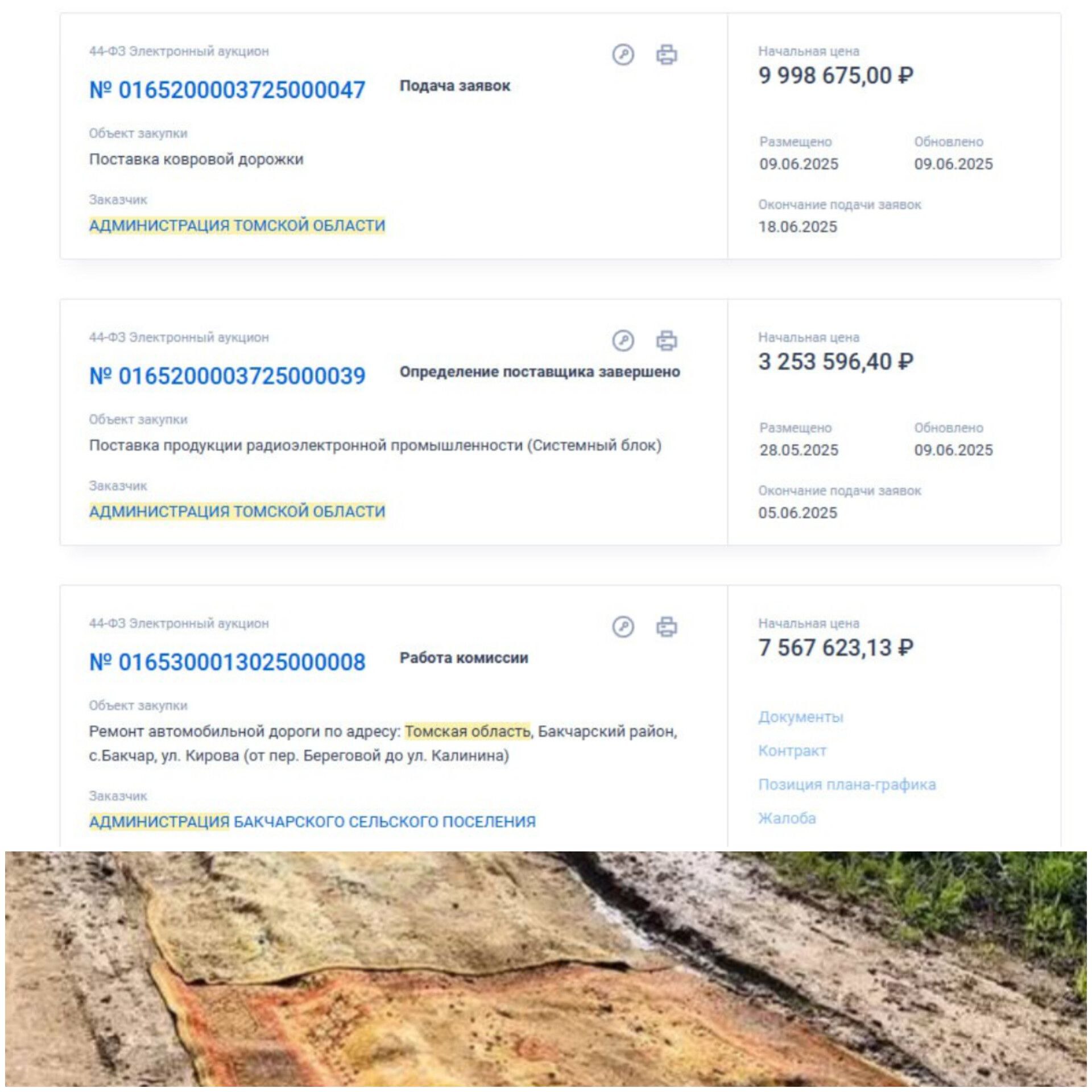 Томичи возмущены дорогой ковровой дорожкой за 10 млн рублей Власти Томской области планируют потратить почти 10 млн рублей на ковровое покрытие размером 150 × 69 000 см и 200 × 37000 см, в общей сложности длинной 1060 метров. Закупка объясняется «единым стилем интерьера», но жители в соцсетях уже шутят, что такой ковер можно расстелить на проблемных дорогах — например, на улице Кирова в Бакчаре, где ремонт стоит на 2,5 млн дешевле. Подписаться! Регион-70 Прислать новость