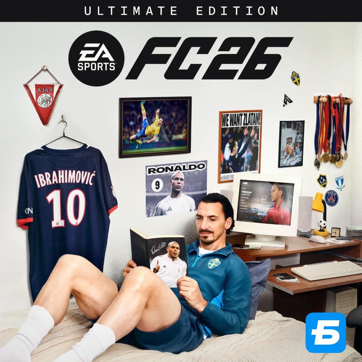 Ибрагимович повторил легендарное фото из молодости для обложки EA FC 26 Златан украсит Ultimate-издание футбольного симулятора. По слухам, на обложке стандартной версии будут Беллингем и Мусиала. Будешь рубиться в новую часть? — да, попробовал бы — не люблю видеоигры