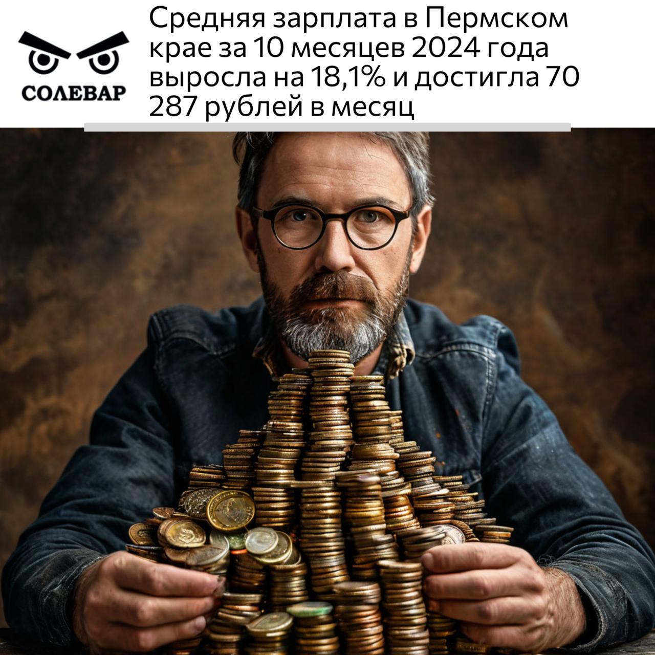 Средняя зарплата в Пермском крае за 10 месяцев 2024 года выросла на 18,1% и достигла 70 287 рублей в месяц. По этому показателю регион занял второе место в Приволжском федеральном округе, уступив лишь Татарстану, где средний заработок составил 72 009 рублей.  В Прикамье работает около 1,177 млн человек, а число безработных составляет 24 тысячи, из которых 3,4 тысячи зарегистрированы в центрах занятости. В то же время работодатели региона ищут 24 411 сотрудников, что на 9,7 тысячи меньше, чем в прошлом году.  Больше интересных новостей в канале «СОЛЕВАР»