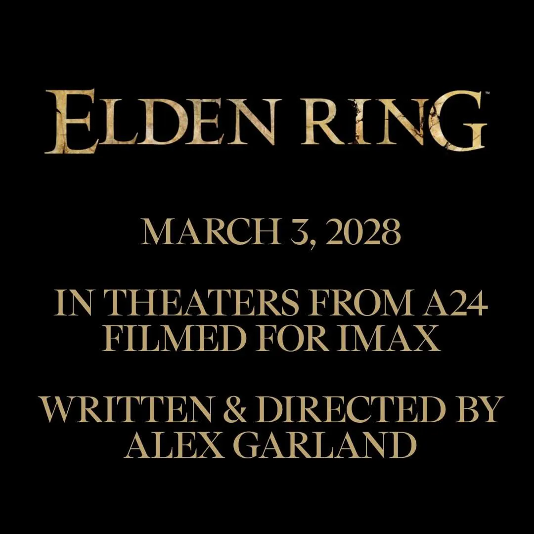 3 марта 2028 года в кино выйдет экранизация Elden Ring это официальная инфа Фильм снимает режиссер культовой Из машины Алекс Гарленд Он же огромный фанат игры Миядзаки так что ждём годноту Подписаться на IGM GG