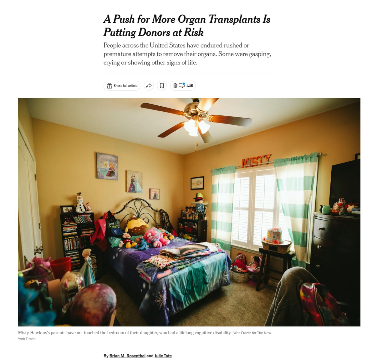 В США массово изымают донорские органы у еще живых пациентов. New York Times приводит многочисленнные примеры, когда врачи начинали трансплантацию не дождавшись смерти донора. Некоторые признаются, что их подталкивали ускорить смерть пациента, чтобы получить необходимый орган.