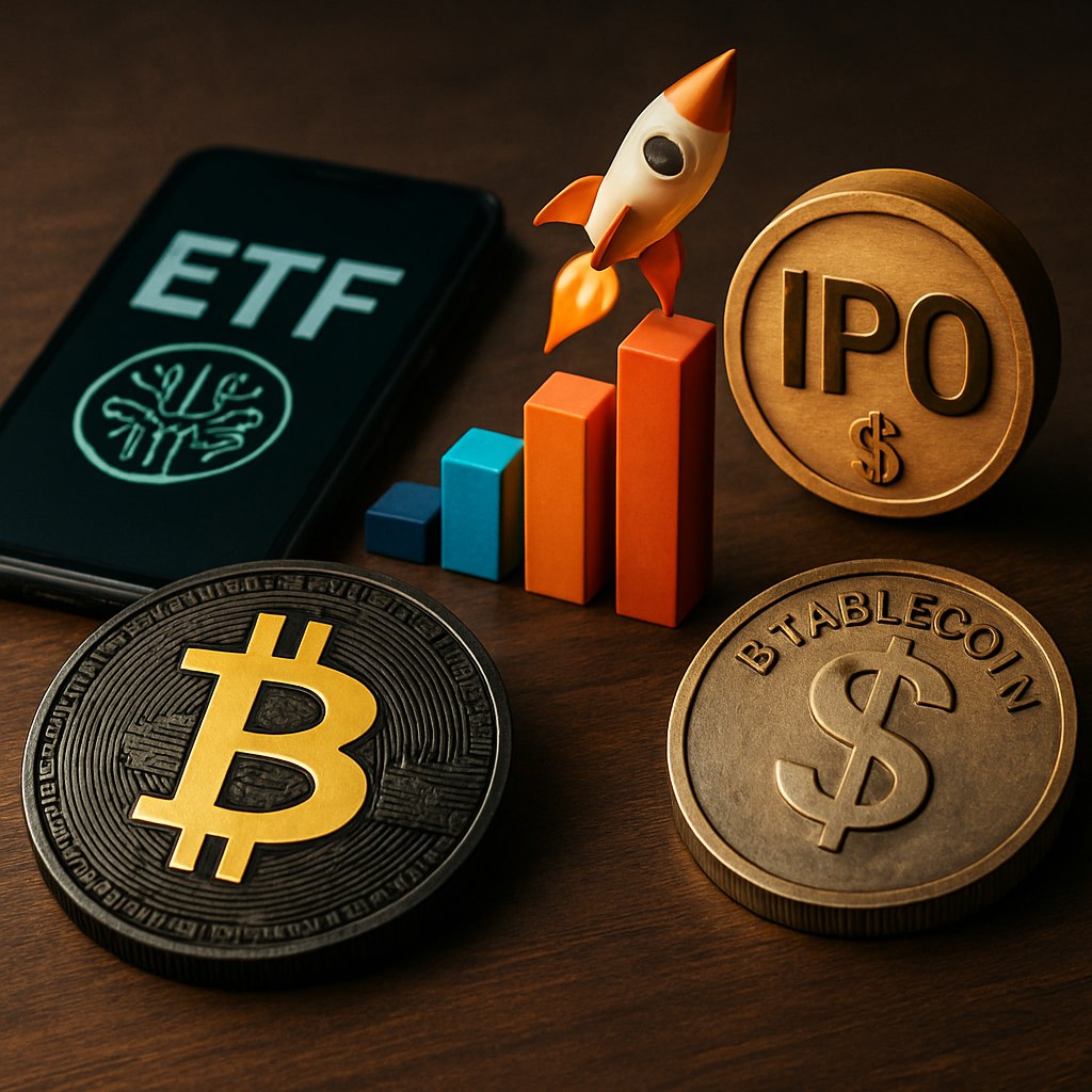 Криптовалютный рынок продолжает набирать обороты благодаря влиянию ETF, IPO и стейблкоинов, которые ускоряют эффект «летучего колеса» криптоиндустрии. Эти факторы способствуют росту, но также возникает вопрос о потенциальных точках замедления. Наши ссылки Торгуем на Bybit Pro Energy