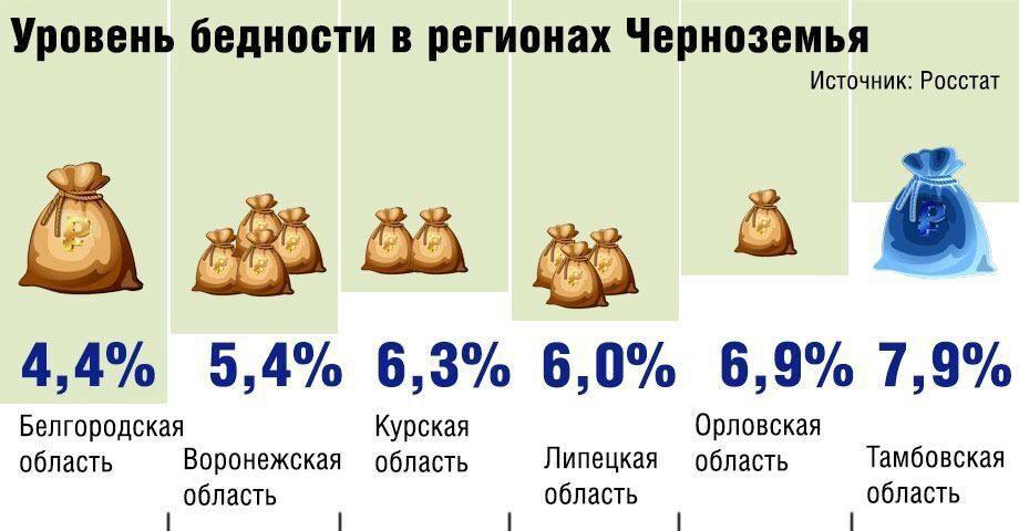 Белгородская область — лидер Черноземья по уровню доходов. По данным Росстата за 2024 год, в Белгородской области — самый низкий уровень бедности среди регионов Черноземья. Всего у 4,4% населения доходы ниже прожиточного минимума — 13,3 тысяч рублей. Регион также демонстрирует одни из самых высоких зарплат в Черноземье. Среднемесячная заработная плата здесь составила 72,9 тысяч рублей. Подписаться Написать нам