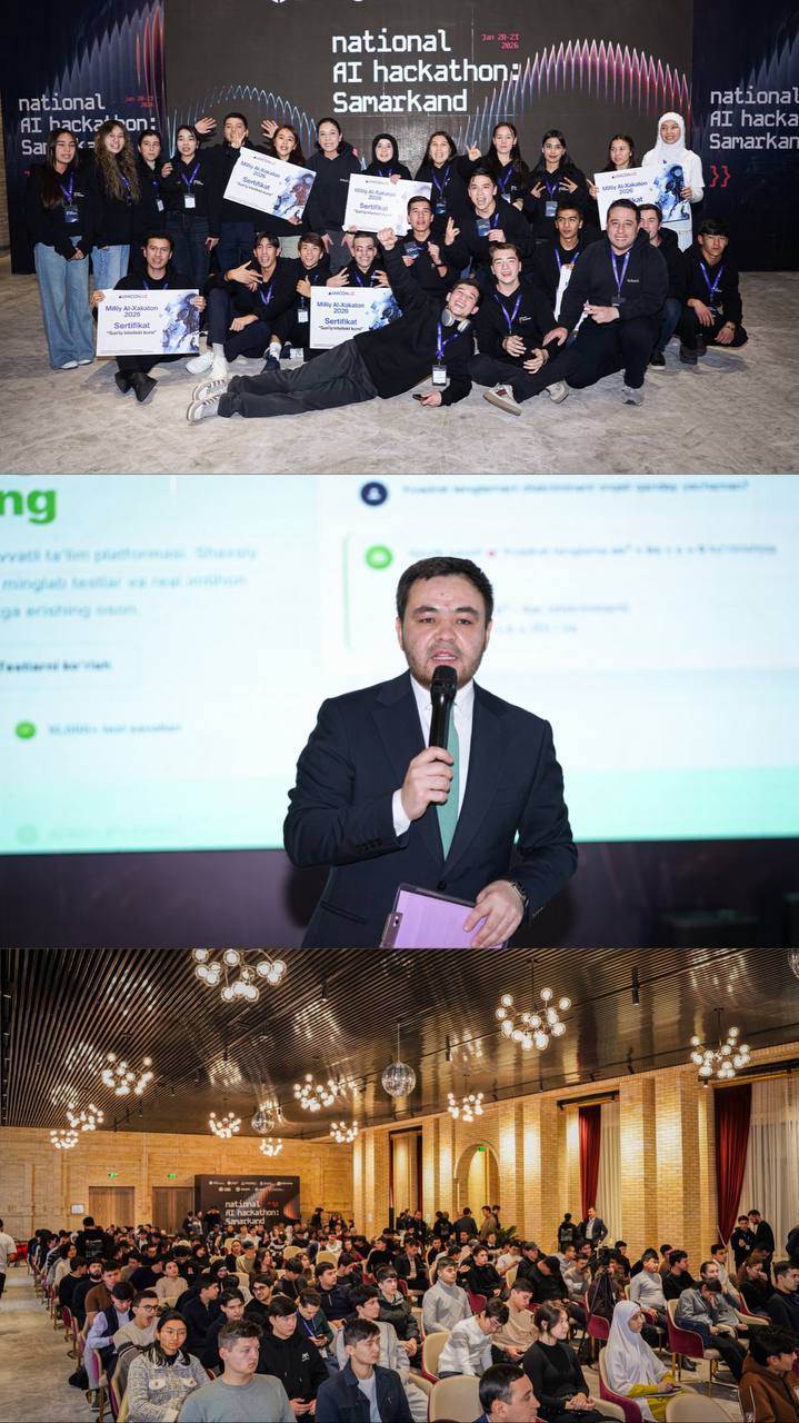 В Самарканде завершился второй этап AI Hackathon В Самарканде прошёл Национальный AI Hackathon второй этап крупнейшего в Узбекистане конкурса по искусственному интеллекту Молодёжь соревновалась в создании стартапов на основе ИИ Более 400 участников и только 5 команд получили путёвку в республиканский этап где они представят свои инновационные проекты Победившие команды по направлениям Образование AI club AI ментор платформа помогающая абитуриентам готовиться к поступлению в университеты и предоставляющая пошаговые рекомендации Предпринимательство Yosh dasturchi платформа на основе искусственного интеллекта для подбора государственных льгот и программ поддержки предпринимателей Медицина 21 система для частных клиник обеспечивающая онлайн регистрацию первичную диагностику и постоянный анализ состояния пациентов с использованием ИИ Кибербезопасность Unit Coders киберзащитное решение UzCyber AI позволяющее в офлайн режиме проверять файлы приложения и сообщения и заранее выявлять вредоносные угрозы Контроль за оборотом запрещённых веществ Cyber Team AI платформа анализирующая контент в социальных сетях и чатах Какие новшества нас ожидают на республиканском этапе