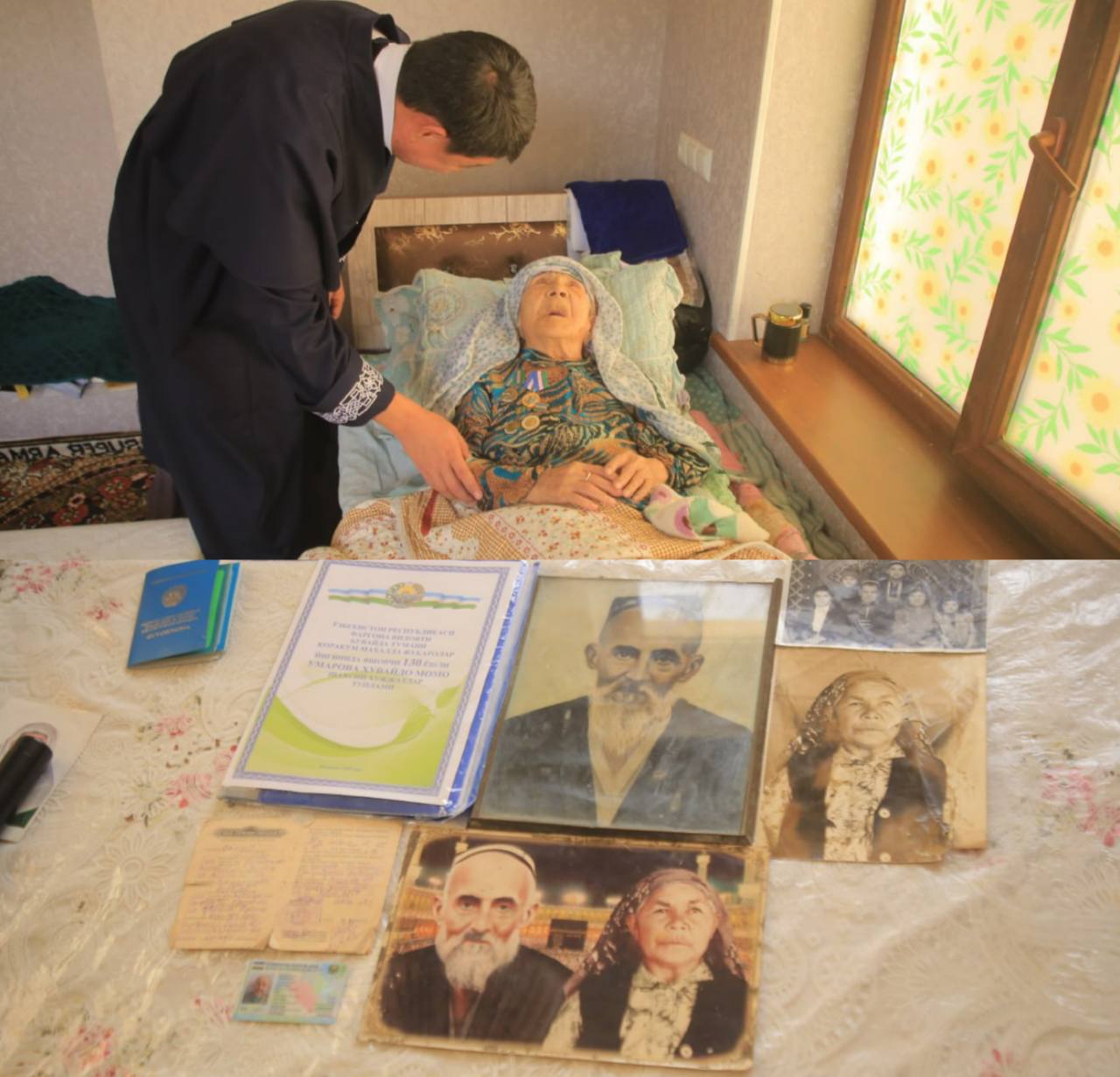 Исторический момент в Узбекистане нашли самого старого человека в мире ей 130 лет Хувайдо Умаровой официально вручили свидетельство о рождении после подтверждения даты её рождения 1 января 1895 года Теперь долгожительницу могут внести в Книгу рекордов Гиннеса как старейшего человека на планете За свою жизнь она пережила две мировые войны распад империй и становление независимого Узбекистана Подписаться на канал Узбекистан Online