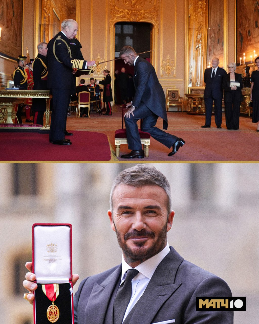 Дэвид Бекхэм Легендарный футболист Владелец Интер Майами А теперь еще и рыцарь британского королевства Карл III посвятил его в Виндзорском замке По всем правилам с мечом на плечах Match TV