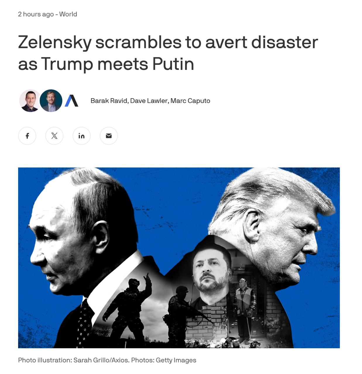 Источники Axios объяснили пророссийские заявления Трампа его желанием добиться сделки с Москвой  Дональд Трамп все еще злится на Владимира Путина в преддверии встречи президентов на Аляске, пишет Axios со ссылкой на источник из числа американских чиновников. По словам собеседников издания, если американский лидер и звучит пророссийски, то только потому, что считает, что такие публичные заявления помогут ему добиться сделки.  Детали. В последние месяцы в Вашингтоне появилось понимание, что США могут «обрушить российскую экономику хоть завтра», рассказал один из источников Axios. По его словам, существуют также способы «разрушить Украину». «Если бы ему [Трампу] пришлось выбирать сторону, он бы начал разрушать российскую экономику. С него уже хватит», — сказал собеседник журналистам.   Другой американский чиновник рассказал изданию, что в случае, если дипломатические усилия Трампа не увенчаются успехом, американский президент продолжит продажу странам НАТО оружия, предназначенного для Украины. «Может быть, Трамп и не сможет этого сделать [добиться сделки], но он сделает все, что в его силах», — сказал он.   На встрече с Путиным на Аляске, по словам собеседников Axios, Трамп намерен оценить готовность российского президента к миру.  Контекст. Встреча Путина и Трампа состоится на Аляске в пятницу. Пресс-секретарь Белого дома Кэролайн Ливитт говорила, что для американского президента этот саммит — возможность выслушать позицию Путина. Госсекретарь США Марко Рубио говорил: «Президент чувствует, что ему нужно посмотреть на этого человека, сидящего напротив».   Владимир Зеленский и европейские лидеры обеспокоены тем, что после этой встречи Трамп может согласиться с требованиями Путина. «На данный момент никто не знает, чего Трамп хочет добиться от Путина в пятницу. Мы не знаем, насколько мы можем повлиять на Трампа, но мы должны продолжать попытки», — сказал журналистам источник из числа украинских чиновников.   В среду американский президент по видеосвязи проведет переговоры с европейскими лидерами и Зеленским, который для этого отправился в Берлин, пишет Reuters.  Подпишитесь на «Агентство»