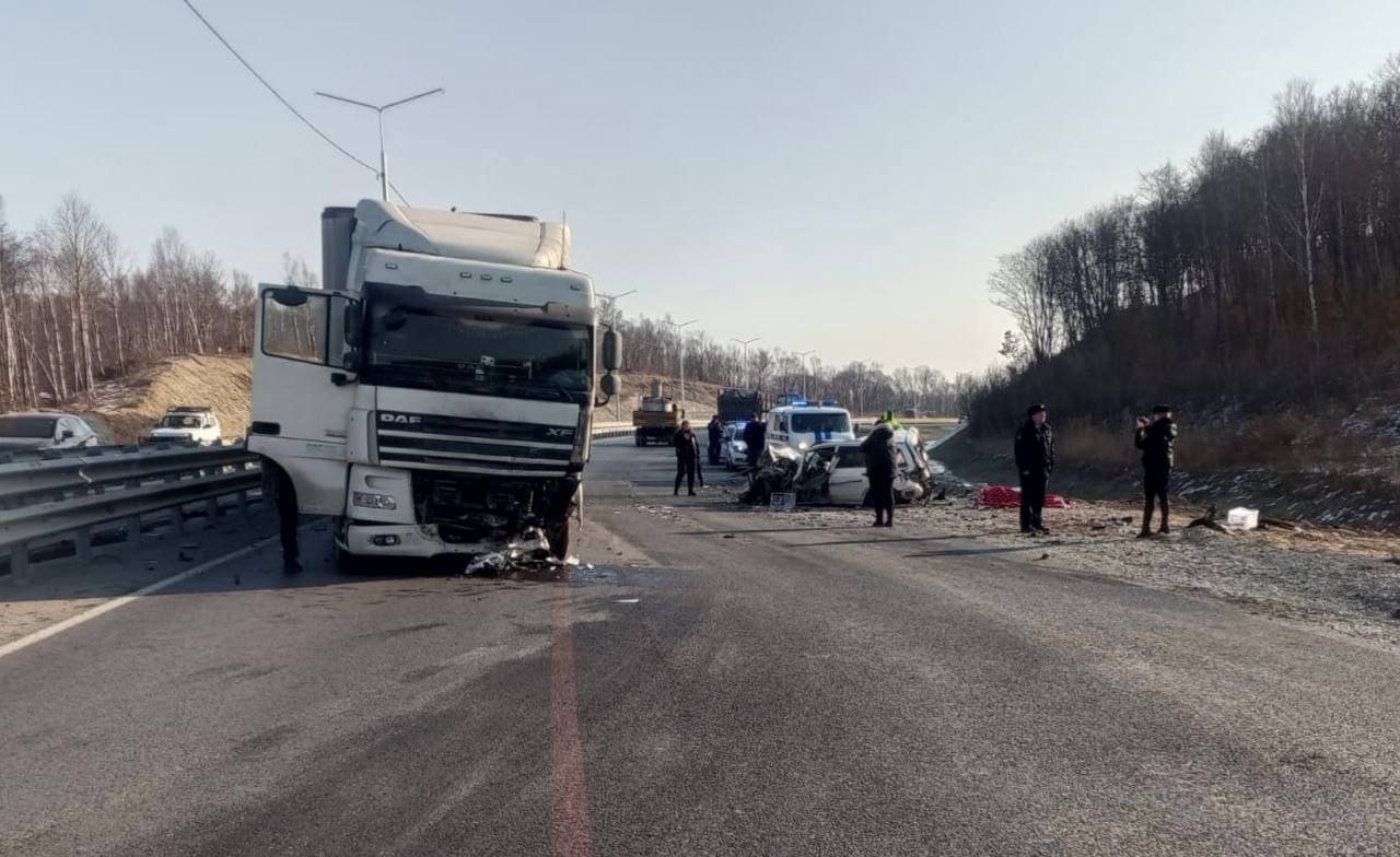 Смертельная авария на трассе Хабаровск-Владивосток  Сегодня на трассе Хабаровск-Владивосток, в районе 700-го километра, произошло ДТП, в результате которого погиб пассажир автомобиля Nissan AD. Водитель Nissan AD выехал на встречную полосу и столкнулся с грузовиком DAF.   Погиб пассажир, 1990 года рождения, а водитель получил серьезные травмы и был госпитализирован.   Прокуратура ведет расследование инцидента.