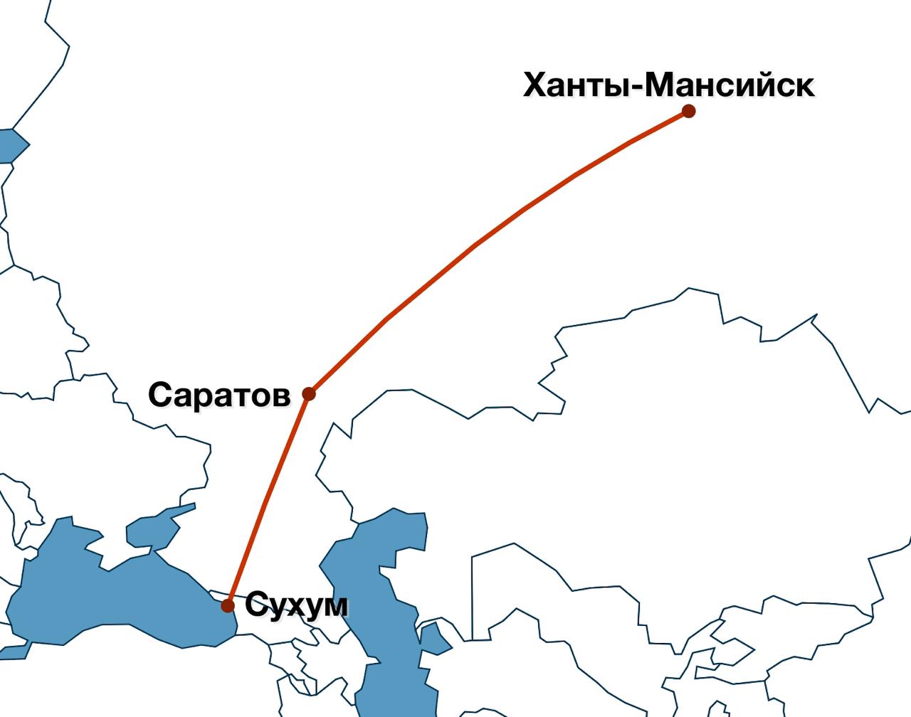 Вон оно что. «РусЛайн» будет выполнять рейсы в Абхазию по маршруту Ханты-Мансийск Саратов Сухум Саратов Ханты-Мансийск. Остановка в Саратове будет не технической, как планировалось, а с посадкой пассажиров. Спасибо , что подметили столь важную деталь. А вот выйти в аэропорту Гагарин, судя по всему, не получится. Исходя из того, что авиакомпания не продает отдельных билетов на сегмент Ханты-Мансийск – Саратов. Но и это может измениться, мы же всё понимаем. - Подпишись!