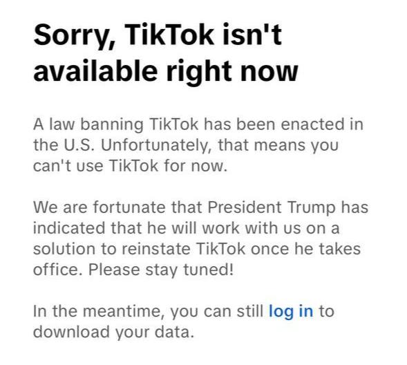 TikTok официально всё — приложение заблокировали в США  Теперь самое прикольно, что за блокировкой они унесли в блокировку 50-70% аккаунтов  ограничили доступ  даже если они были созданы не в США  Что делать в таком случае?  ~ Купить личный сертификат можно у нас в боте ~ наш канал с ipa-файлами    AppStore Plus   Scarlet   Esign