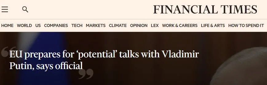 ЕС готовится к возможным переговорам с Владимиром Путиным сообщает The Financial Times По данным издания председатель Евросовета Антониу Кошта заявил что у блока есть поддержка Киева для попытки начать переговоры с президентом России Я веду переговоры с лидерами 27 стран ЕС чтобы определить наилучший способ как организовать нашу работу и понять что нам необходимо обсудить с Россией когда для этого настанет подходящий момент сказал Кошта Ранее к переговорам с Россией призывали Франция и Италия При этом против выступала Германия Сайт Страна X Twitter Прислать новость фото видео Реклама на канале Помощь