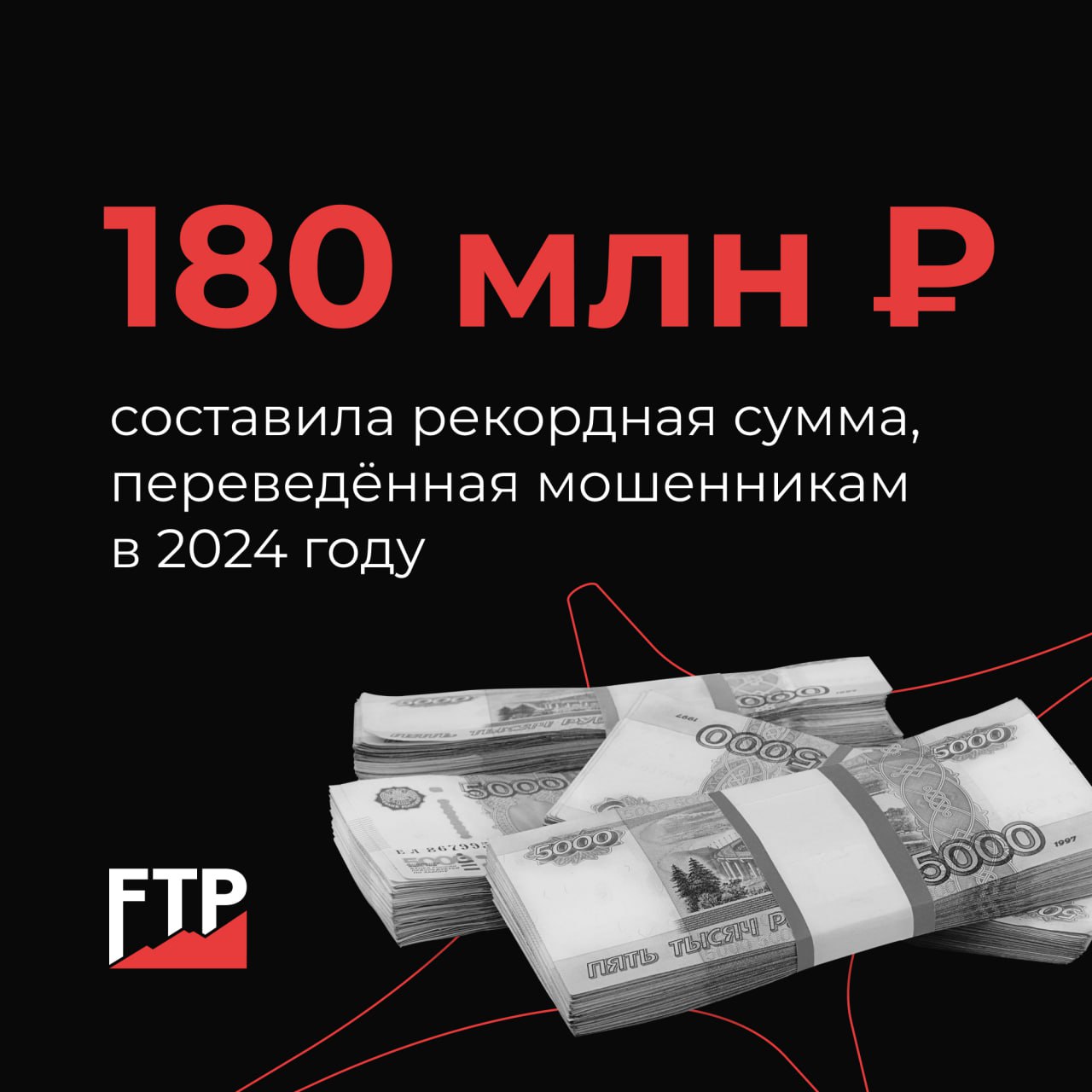 Рекордной суммой, переведённой мошенникам в 2024 году в России, стали 180 млн рублей.  Об этом рассказали в пресс-центре МВД по запросу ТАСС.  «В текущем году ущерб от хищения, совершенного с использованием информационно-коммуникационных технологий в отношении физического лица, составил около 180 млн рублей»,  — сообщили в ведомстве.  В министерстве также добавили, что если ранее мошенники делали упор на количество совершённых звонков и хищение фактически имеющихся у потерпевших денег на счетах, то сейчас всё чаще жертвы берут кредиты и оформляют займы.