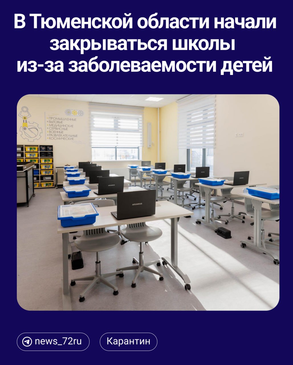 В Тюменской области сразу две школы закрылись на карантин из-за высокой заболеваемости детей. Всего сейчас изолированы друг от друга больше четырех тысяч детей.  В школах Тюменской области переведены на обучение с применением дистанционных образовательных технологий в связи с превышением порога заболеваемости 176 классов, в которых обучается 4 564 человека, — подтвердили информацию журналисту   департаменте образования.   ⏺ Полностью переведены на дистанционный режим обучения 2 школы  22 класса .