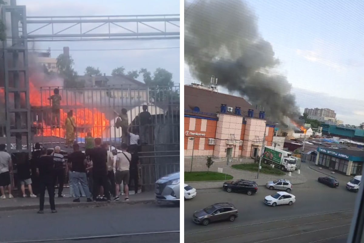 Уже второй мощный пожар за сегодня в Заречной части Нижнего. В этот раз горит павильон на «Центральном» рынке Как рассказал источник в экстренных службах, загорелся один из павильонов центрального рынка по адресу Чкалова, 4. Там продавали ковры. Сейчас на месте во всю работают пожарные. Площадь возгорания составила 320 квадратных метров. По предварительным данным, обошлось без жертв и пострадавших. Подпишись Предложи новость
