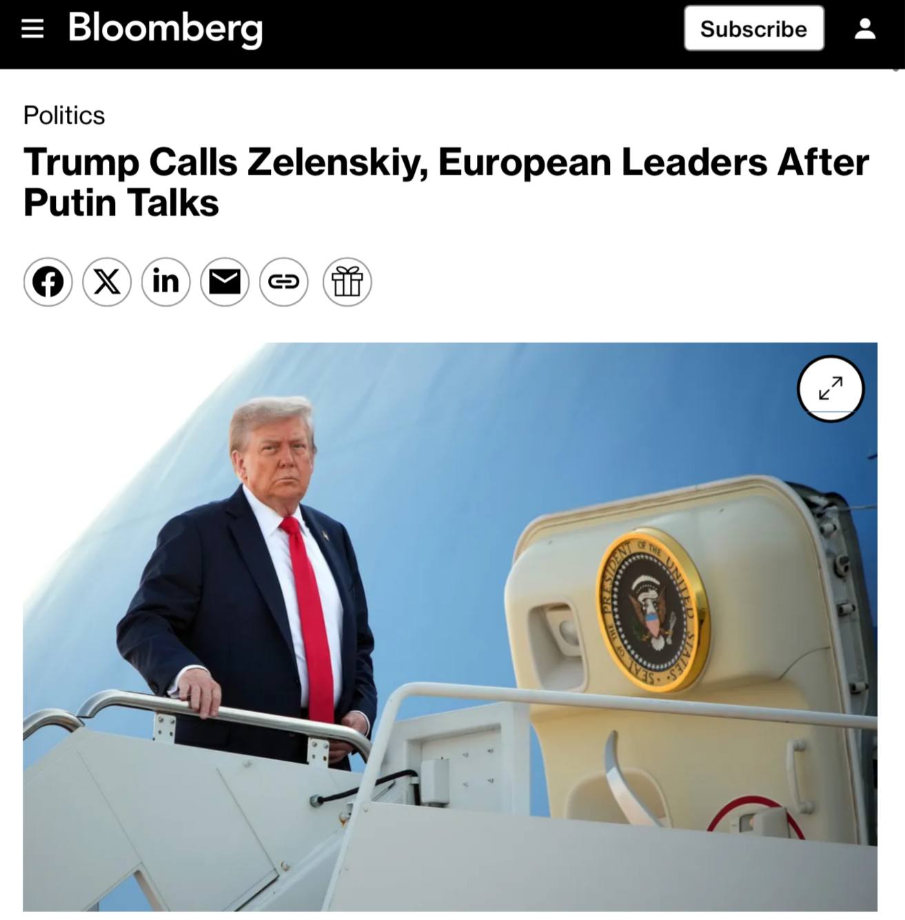 Bloomberg: Некоторые европейские политические фигуры высказывают беспокойство по поводу того, что Трамп может начать оказывать давление на Зеленского с целью достижения территориальных уступок для подписания соглашения.