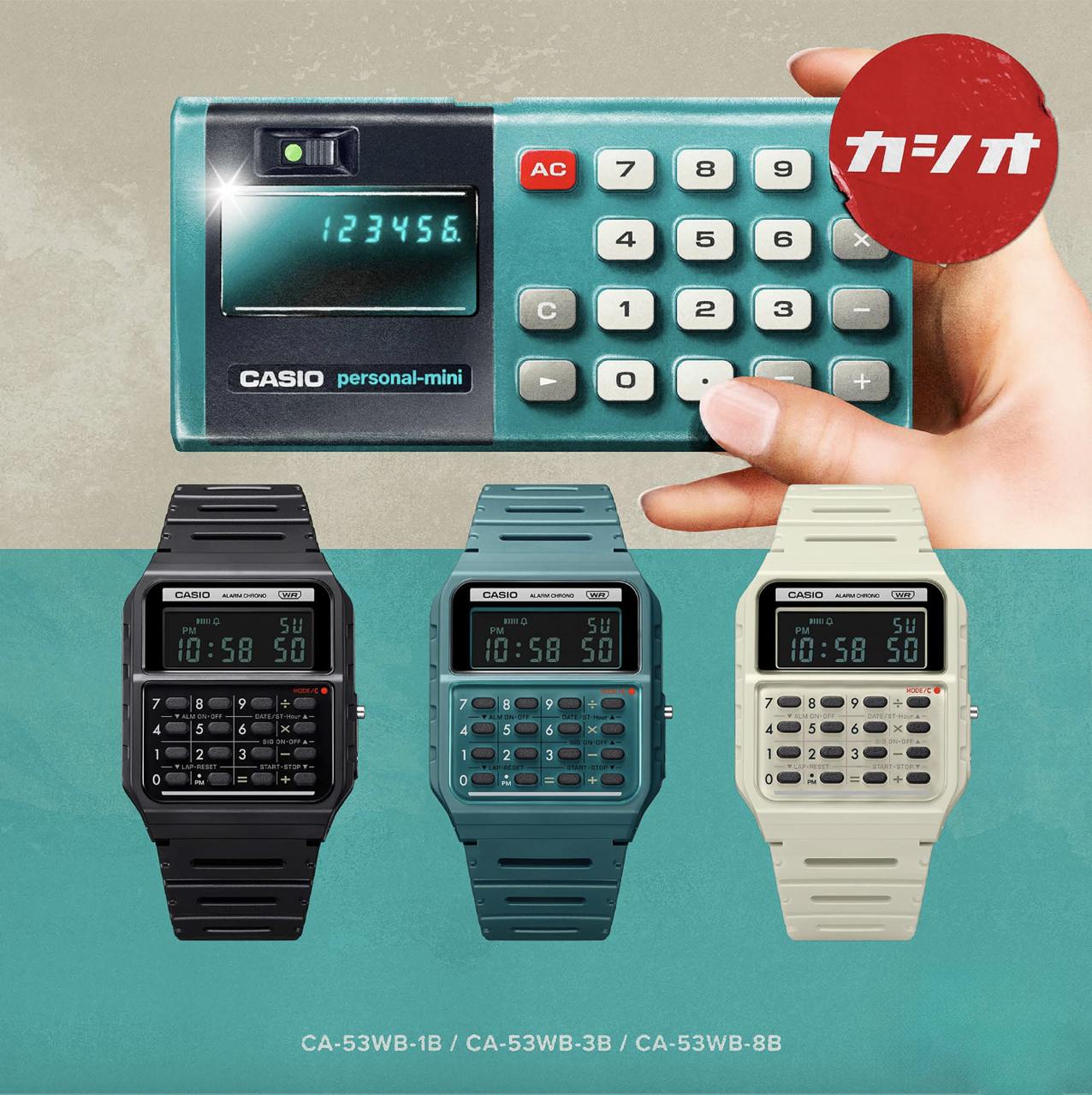 Casio выпустила часы-калькулятор в дизайне из 1972 года  Часы-калькулятор CA53WB-8B отсылают к Casio Mini — первому персональному калькулятору компании 1972 года.  То есть эти часы выполнены в ещё более винтажном дизайне, чем первые часы-калькулятор Casio, так как линейка дебютировала только в 1980-х с моделью Casio C-80.  CA53WB-8B доступны в трёх цветах  чёрный, серый и зелёный , а цена — 35,95 долларов  ~3550 рублей .    Rozetked   Подписаться