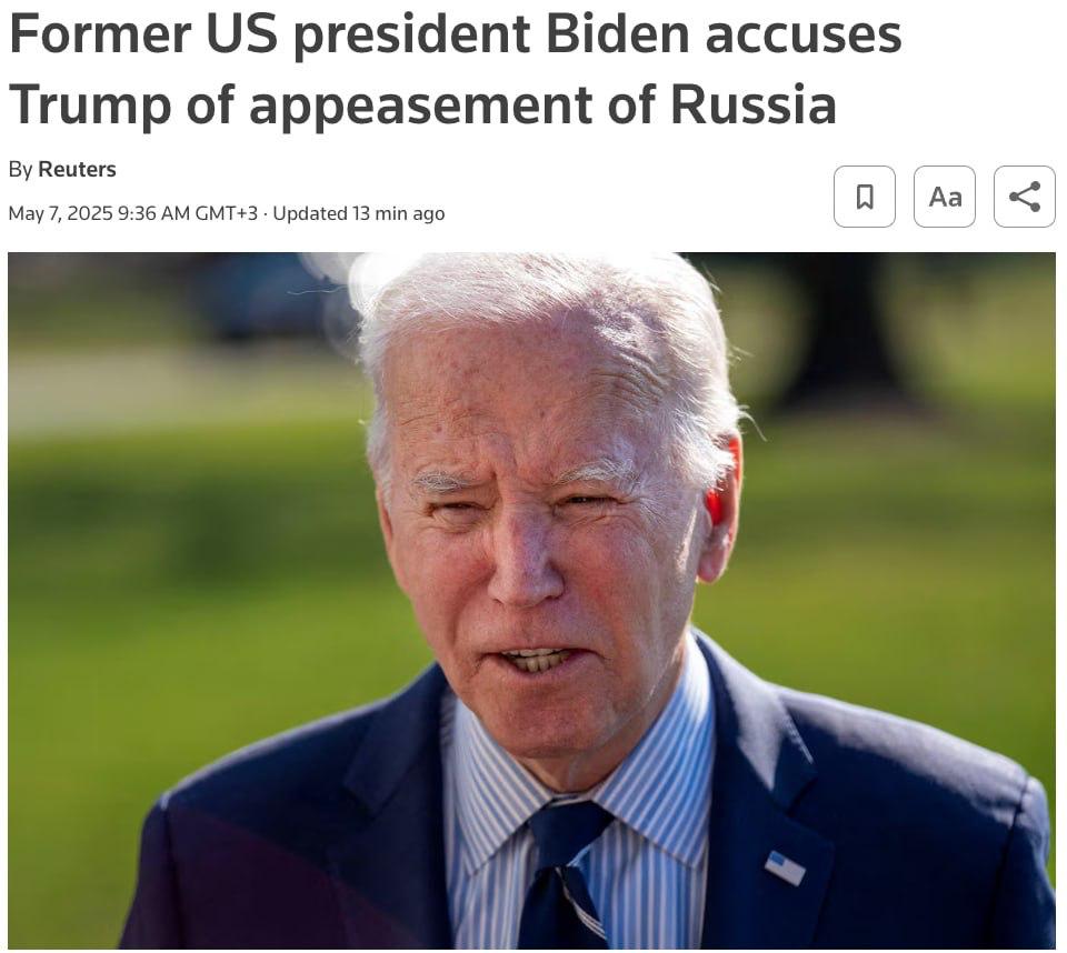 Байден назвал Путина бандитом: «Тот, кто верит, что он остановится – дурак» Reuters публикует фрагменты первого интервью Джо Байдена после ухода с поста президента США. В беседе с BBC Байден заявил, что Путин якобы не остановится на Украине – потому что «считает ее частью России». «Я не понимаю, как люди могут думать, что если позволить бандиту захватить чужую землю, это его остановит. Путин считает, что Украина — часть России. И любой, кто думает, что он собирается остановиться, просто дурак», – заявил Байден. Байден также раскритиковал подход Трампа, который, по его словам, давит на Киев с целью уступок и прекращения огня. По мнению Байдена, это – «современное умиротворение», которое лишь поощряет Москву. Ранее сообщалось, что США готовят новые санкции против России. Осташко! Важное подпишись #важное