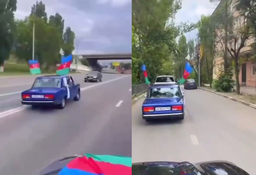 В Саратове ГАИ ищет водителя, нарушавшего ПДД на "семерке" с флагами Азербайджана. Кадры с автомобилем, который неоднократно пересек двойную сплошную, недавно появились в соцсетях. Госавтоинспекция начала проверку. / Все наши каналы