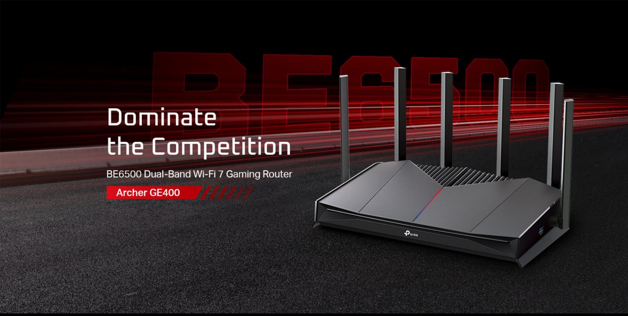 TP Link представила Archer GE400 Доступный Wi Fi 7 роутер с игровыми функциями он дополняет линейку GE800 и GE650 предлагая скорость до 6 5 Гбит с низкую задержку и продвинутую оптимизацию трафика   Характеристики Стандарт Wi Fi 7 BE6500 до 6 5 Гбит с Антенны 6 внешних Порты 2 2 5G Ethernet Технологии Multi Link Operation MLO 4096 QAM Игровые функции Game Accelerator Gaming QoS Game Server Acceleration Панель управления Game Panel с RGB статистикой и настройками Цена 219 99 Заказать сборку ПК в InterPC Наши каналы TрLink