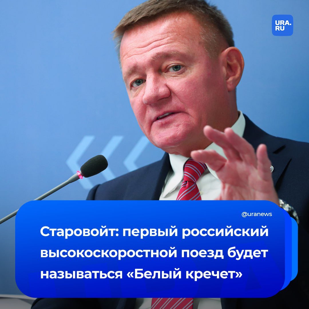 Белый кречет»: именно так будет называться первый российский высокоскоростной поезд, сообщил глава Минтранса Роман Старовойт.   Электропоезд будет состоять из восьми вагонов, к которым можно будет подсоединить два дополнительных. Максимальная скорость поезда — 400 километров в час, сообщил ТАСС.