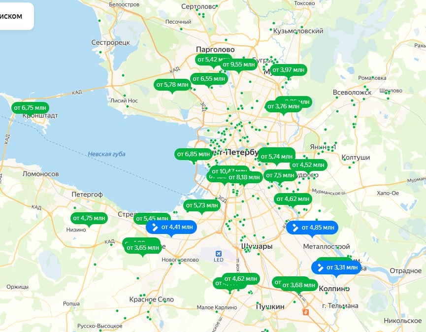 Квартиры в новостройках Петербурга подешевели в феврале  Медианная стоимость квадратного метра в новостройках Петербурга в феврале составила 279 тыс. рублей, за месяц она снизилась на 0,7%.  Средняя полная стоимость квартиры на первичном рынке в феврале составила 12,7 млн рублей. Средняя площадь лота в Петербурге — 44,7 м2..