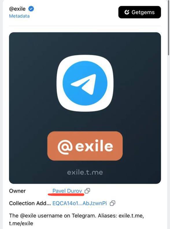 Павел Дуров купил никнейм в телеграме «Exile» за 2.1 миллиона рублей    Я если что выкупать его не собираюсь, мне и exilemusic13 нормально
