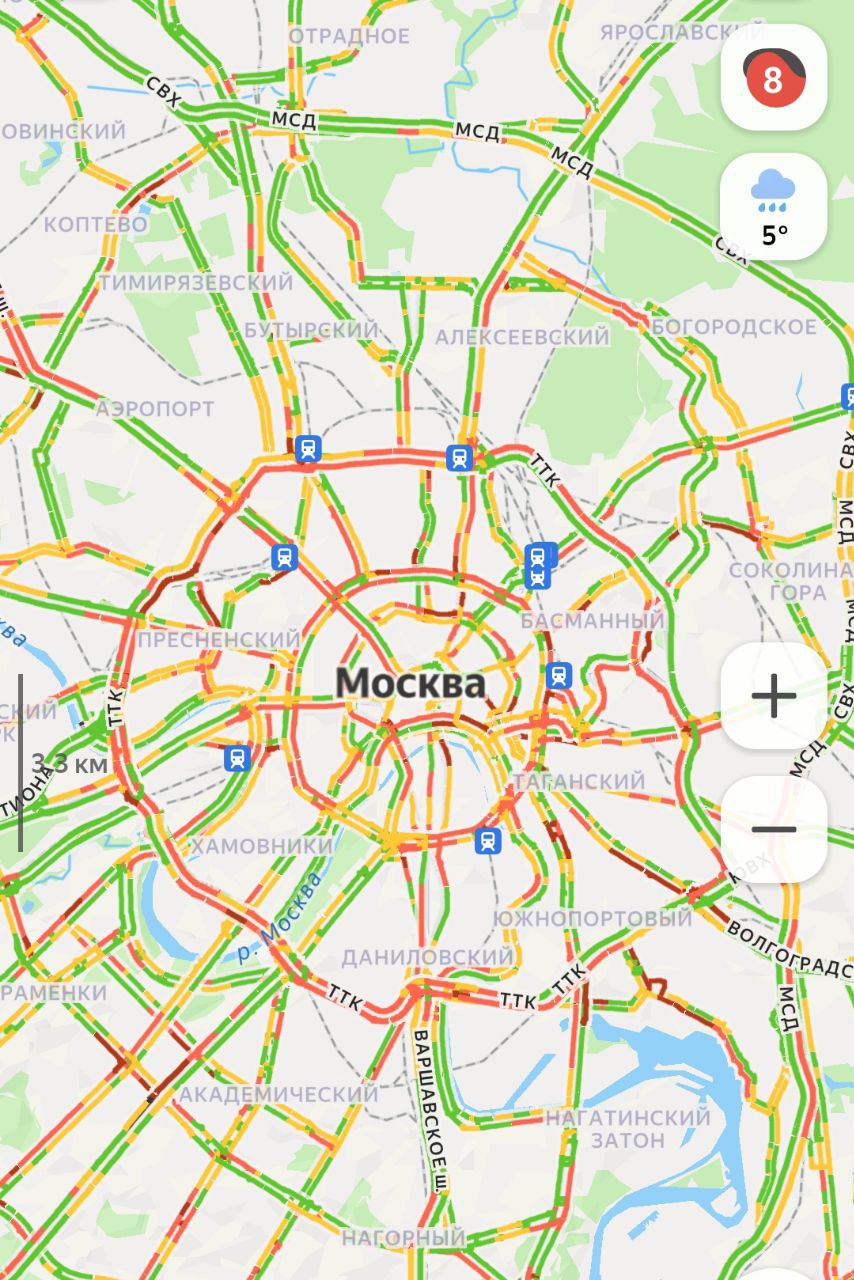 Вы не ждали а Москва приехала Пробки достигли 8 баллов Вы там как на Садовом и ТТК Не пожалели что не на метро Подписывайся на М125 Прислать новость