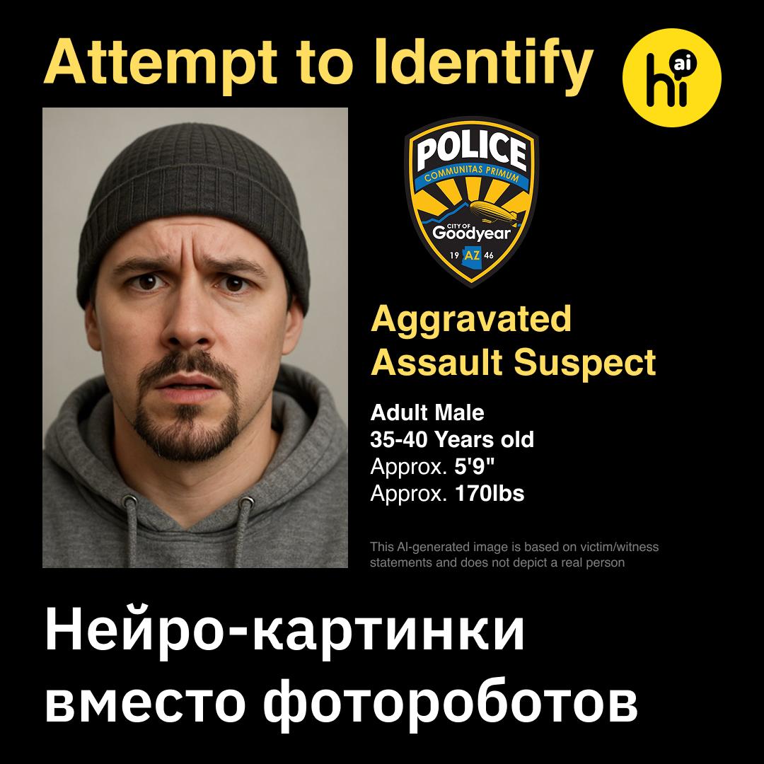 Полиция заменяет фотороботы на ИИ портреты Полиция города Гудиер в Аризоне опубликовала в соцсетях изображение подозреваемого в стрельбе Но это оказался не обычный фоторобот а картинка сгенерированная ChatGPT   Художник криминалист Майк Бонасера рисовал портрет подозреваемого как обычно сначала сделал эскиз вручную по показаниям свидетелей и уже после превратил его в более реалистичный и детальный с помощью ИИ Это уже второй раз когда управление прибегает к нейросетям После первого эксперимента в апреле департамент получил сотни сообщений о возможном подозреваемом гораздо больше чем при публикации обычных рисунков Обычно когда вы просто публикуете эскиз люди не проявляют к нему особого интереса А это заставляет людей искать объясняет Бонасера Однако схематичность ручных эскизов это их преимущество считает профессор юридической школы Университета Дьюка Брэндон Гарретт Люди понимают что черты на них приблизительны ИИ картинка может быть такой же неточной но ее реалистичность вводит в заблуждение и дает излишнюю уверенность что только повышает шанс спутать невиновного человека с подозреваемым Подпишитесь на Hi AI