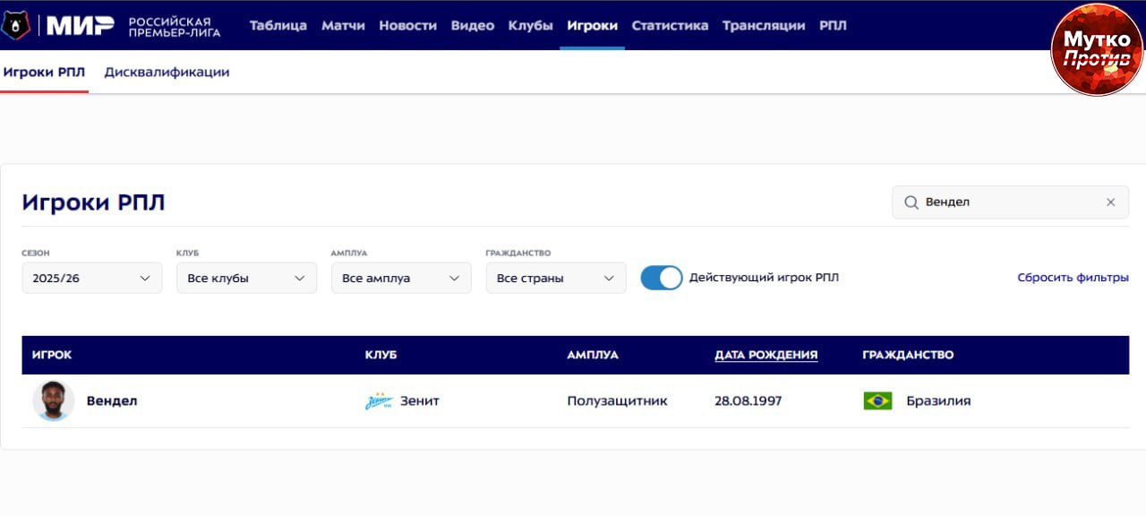 «Зенит» заявил Вендела на сезон. Еще несколько дней назад в составе петербургской команды на сайте РПЛ его не было.  После срыва трансфера в «Ботафого» президент Зенита Александр Медведев говорил, что бразильцем интересуются как минимум четыре клуба «по всему миру».   К середине лета количество «интересующихся» схлопнулось до одного  «Аль-Иттихада». Сине-бело-голубые были готовы отпустить 27-летнего хавбека за 30 миллионов евро, но сам Вендел отклонил предложение.