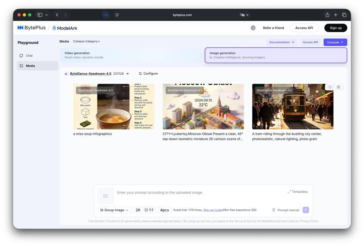 Новый бесплатный ИИ фотошоп вышла модель Seedream 4 5 от ByteDance большинство задач она выполняет не хуже Nano Banana Pro Модель круто справляется с генерацией текста инфографикой и даже может генерировать небольшие книги У нас получилось сделать мини сборник рецептов и самоучитель иностранного языка Тестируем тут
