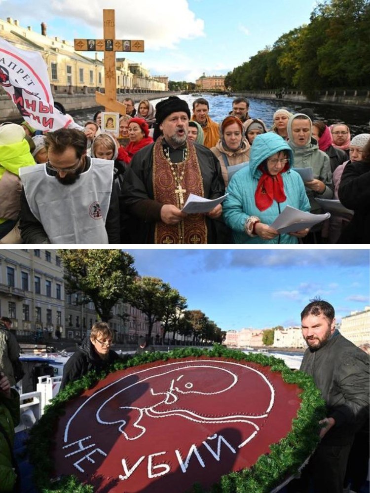 Православные плавали по Петербургу и молились против абортов  В воскресенье по городским рекам и каналам прошёл крестный ход, участники которого на трёх теплоходах молились о запрете абортов в стране. В финале православные спустили на воду венок с надписью «Не убий».  Как говорится в паблике организаторов, мероприятие называется «Крестовоздвиженский водный крестный ход» и посвящено годовщине подписания патриархом Кириллом прошения о запрете абортов в РФ в 2016 году.   «Для нашего движения это — одно из важнейших ежегодных мероприятий. Ведь, как сказал священник Даниил Сысоев, молитва — это один из инструментов, при помощи которого Бог формирует мир!» — утверждают так называемые «Воины жизни».  Фото: Андрей Бок / «Фонтанка.ру»   Подписаться   Новости СПБ