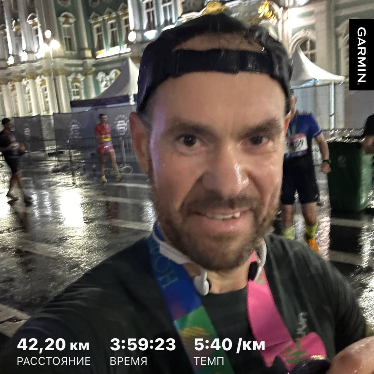 Завершил марафон в Санкт-Петербурге. 3:59:23 по чипу — уложился в 4 часа, и это хороший результат. Было сложно, но каждая капля пота, каждый километр и каждая секунда борьбы стоили того! Спасибо Санкт-Петербургу за потрясающую атмосферу, белые ночи и поддержку зрителей! Отдельный респект всем, кто бежал рядом. Теперь нужно восстановиться… но мыслями я уже на следующем старте! Кто со мной?