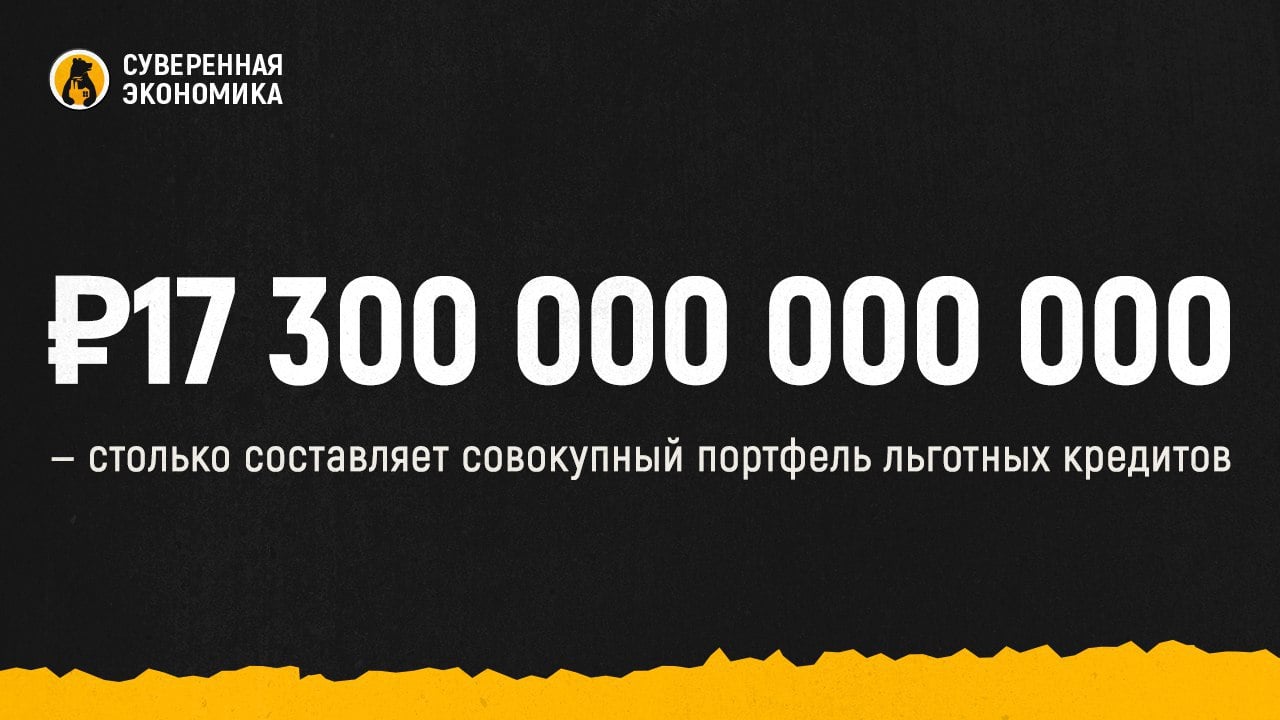 ₽17 300 000 000 000 — столько составляет совокупный портфель льготных кредитов  Министр экономического развития заявил, что есть 2 направления, в которых правительство и ЦБ могут помочь друг другу. Это «вопросы совмещения льготных программ кредитования, ДКП и кредитования госкомпаний. Эти вещи не должны идти в противовес друг другу, указал Решетников.  В вопросе льготных программ важно понимать и отслеживать, о каких объемах кредитования идет речь. К примеру, только в этом году кабмин поддержал выдачу ₽700 млрд льготных займов бизнесу. В совокупности с ипотечными программами это существенно увеличило объем денег в экономике. Следующим шагом будет расстановка приоритетов и усиление адресности, что уже сейчас снижает инфляционное давление, заявил министр. В общем портфель льготных кредитов составляет ₽17,3 трлн. Из них ₽6,6 трлн выдано бизнесу, остальное — населению.  Сейчас планируется стимулировать бизнес вкладывать собственный капитал, а не просто софинансировать долг, как это делается сейчас. Еще один приоритет — унификация подходов к субсидированию, чтобы львиная доля процентного риска не лежала на государстве. Поэтому, к примеру, одна половина роста «ключа» может финансироваться бюджетом, а другая — компаниями. А в инвестиционных кредитах государство планирует предоставлять капгранты в зависимости от объемов вкладов вместо прямого субсидирования процентной ставки, добавил Решетников.