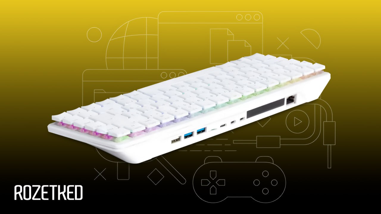 Raspberry Pi в клавиатуре снова Raspberry Pi представила компьютер клавиатуру 500 за 200 долларов 16 800 рублей Устройство объединяет одноплатный компьютер на базе Raspberry Pi 5 с четырёхъядерным процессором Cortex A76 16 ГБ оперативной памяти и SSD на 256 ГБ Главное отличие новинки механическая клавиатура с переключателями Gateron и индивидуальной RGB подсветкой rozetked me news 41753