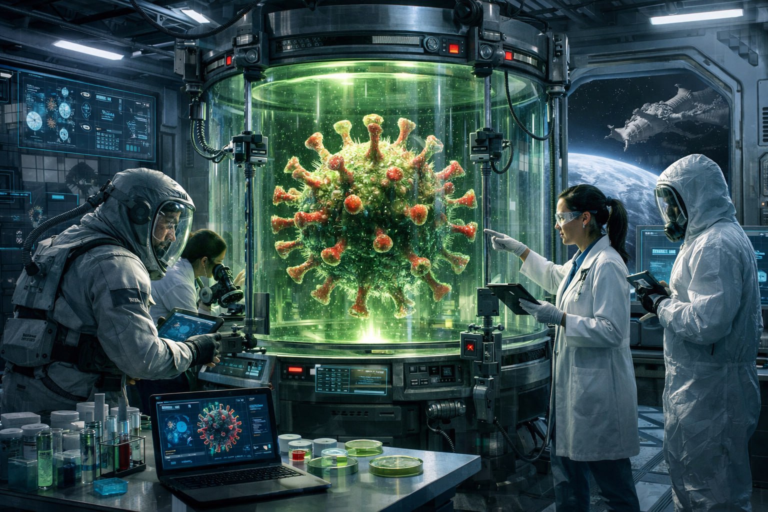 Космический эксперимент на борту Международной космической станции показал что микрогравитация способна радикально менять эволюцию бактерий и поражающих их вирусов бактериофагов Это открывает новый подход к борьбе с антибиотикорезистентными инфекциями которые считаются одной из самых острых проблем современной медицины Исследование провела группа учёных из Университета Висконсин Мэдисон На орбиту была отправлена культура кишечной палочки Escherichia coli вместе с её естественным врагом бактериофагом T7 Идентичные образцы параллельно выращивались на Земле в качестве контрольной группы В условиях микрогравитации фаги поначалу сталкивались с серьёзными трудностями Отсутствие конвекции и перемешивания среды резко снижало число контактов между вирусами и бактериями из за чего заражение замедлялось Однако при длительной инкубации фаги смогли адаптироваться и восстановить способность к активному заражению бактериальных клеток Ключевым результатом стало то что эволюция в космосе пошла по иному пути чем на Земле Полное секвенирование геномов показало и бактерии и вирусы приобрели уникальные мутации не встречающиеся в наземных образцах У бактериофагов изменения усилили способность связываться с поверхностью клетки а E coli в ответ сформировала генетические механизмы защиты и адаптации к стрессу микрогравитации Наиболее важное открытие было сделано после возвращения образцов на Землю Оказалось что фаги обученные в космосе способны эффективно атаковать даже те штаммы E coli которые устойчивы к антибиотикам и не восприимчивы к обычному бактериофагу T7 Эти мутации затронули ключевой белок вируса отвечающий за распознавание и прикрепление к бактериальной клетке Поскольку E coli является одной из причин инфекций мочевыводящих путей у человека полученные результаты имеют прямое клиническое значение Фактически микрогравитация выступила как эволюционная лаборатория позволившая выявить новые комбинации мутаций усиливающих эффективность бактериофагов Работа опубликована в научном журнале PLOS Biology и демонстрирует что исследования в условиях космоса могут дать прикладной эффект для земной медицины Авторы подчёркивают изучение взаимодействия микроорганизмов на орбите открывает путь к созданию усиленных фаговых терапий потенциальной альтернативы антибиотикам в эпоху роста лекарственной устойчивости бактерий Читай в Max Читай в Telegram Смотри на RUTUBE