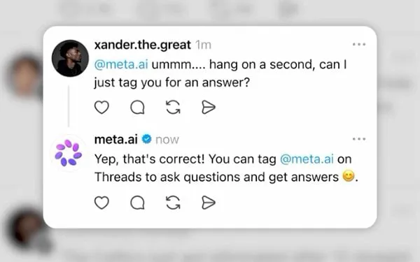 В Threads добавили ИИ бота meta ai на базе новой модели Muse Spark от Meta Работает аналогично Grok в X можно тегнуть бота в любом комментарии и попросить ответить проверить информацию или выразить свое мнение Пока функция доступна только пользователям из Малайзии Саудовской Аравии Мексики Аргентины и Сингапура Но на бота уже обрушился шквал негатива в первую очередь потому что нейросеть нельзя заблокировать или полностью скрыть ее ответы А вы пользуетесь Threads   да захожу нет это кринж корпорация Meta признана в РФ экстремистской