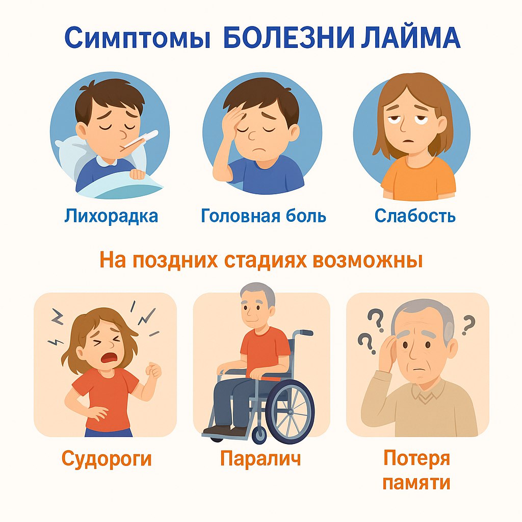 Опасность рядом: новый случай клещевого боррелиоза в Нижегородской области! В Нижегородской области зафиксирован новый случай заражение клещевым боррелиозом у 11-летнего ребёнка. Особенно активны клещи в Дальнеконстантиновском и Богородском округах. Что известно: — Зафиксировано 2 случая болезни Лайма боррелиоза . — Общее число обращений — 1479 человек , из них 266 детей получили экстренную помощь. — Укусы могут привести к серьёзным заболеваниям: клещевой энцефалит, боррелиоз, анаплазмоз. Что делать при укусе? — Удалить клеща петлёй из нити или пинцетом. — Обработать рану антисептиком. — Сдать клеща на анализ. — Обратиться к врачу — не откладывайте визит! Как защититься? — Носите закрытую одежду в лесу. — Регулярно осматривайте себя и детей. Важно помнить: Позднее обращение к врачу может привести к серьёзным осложнениям. Будьте внимательны! Берегите себя и своих близких!