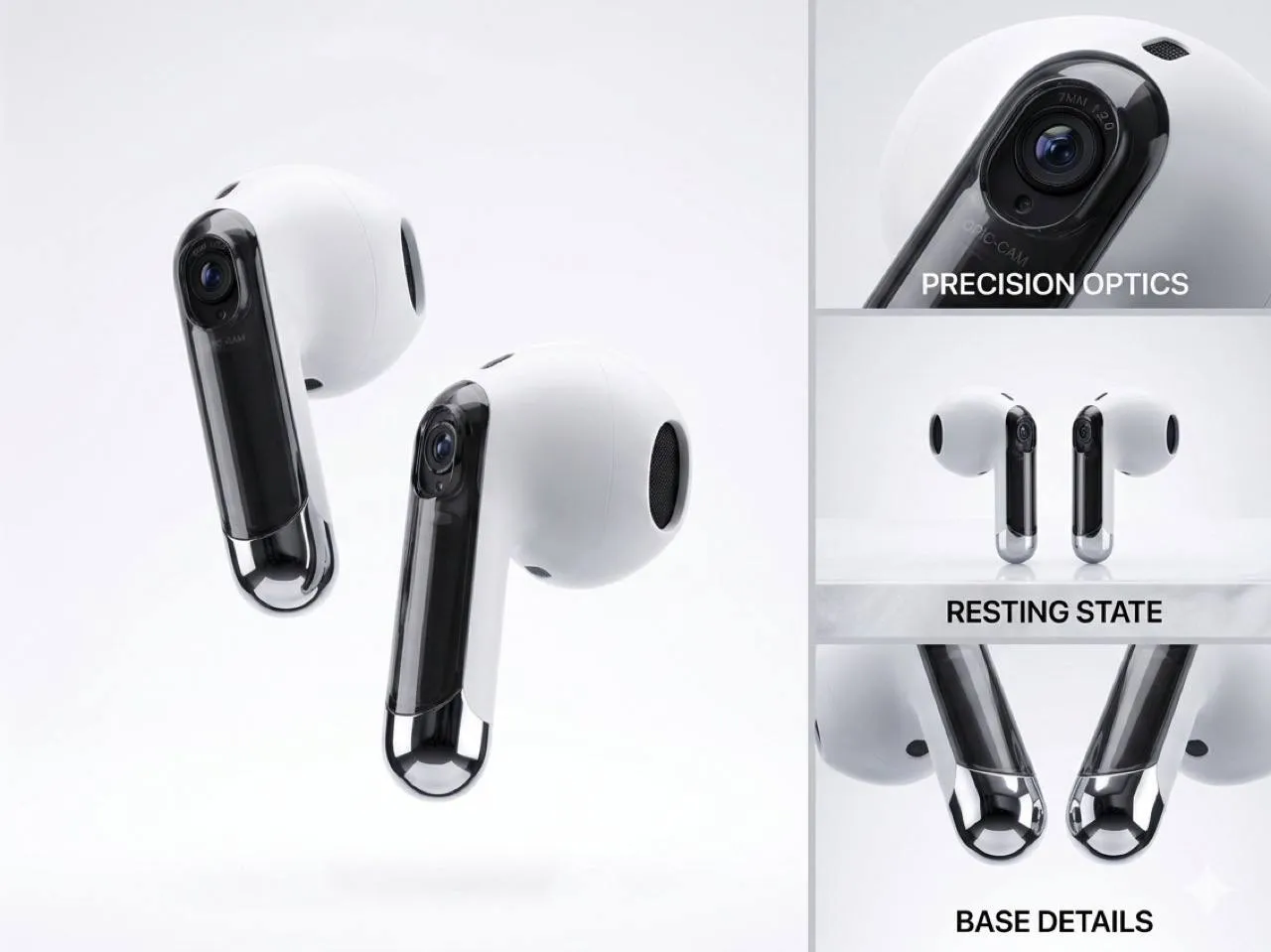 Apple работает над Apple AirPods Ultra Это больше чем наушники Инфракрасные камеры внутри AirPods Siri сможет понимать что вас окружает в реальном времени основная фишка это доступ к ИИ Визуальный интеллект Ожидается в 2026 году Фото или видео по сообщениям нет картинка сделана в качестве рендера