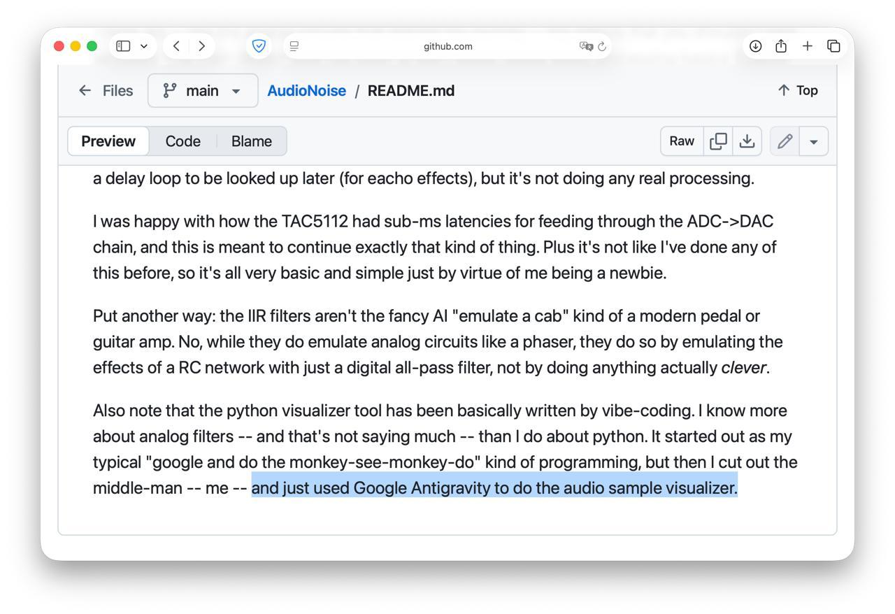 Линус Торвальдс официально стал вайбкодером Создатель Linux выложил на GitHub небольшую утилиту для бас гитары и признался что использовал Google Antigravity Сам разработчик известен строгим подходом к написанию и проверке кода Теперь даже он доверяет часть работы нейронке