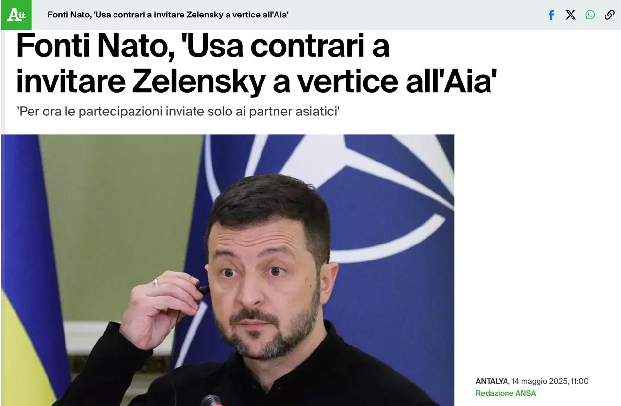 США выступают против приглашения Зеленского на саммит НАТО в Гааге, который пройдет в июне, пишет итальянское агентство Ansa.