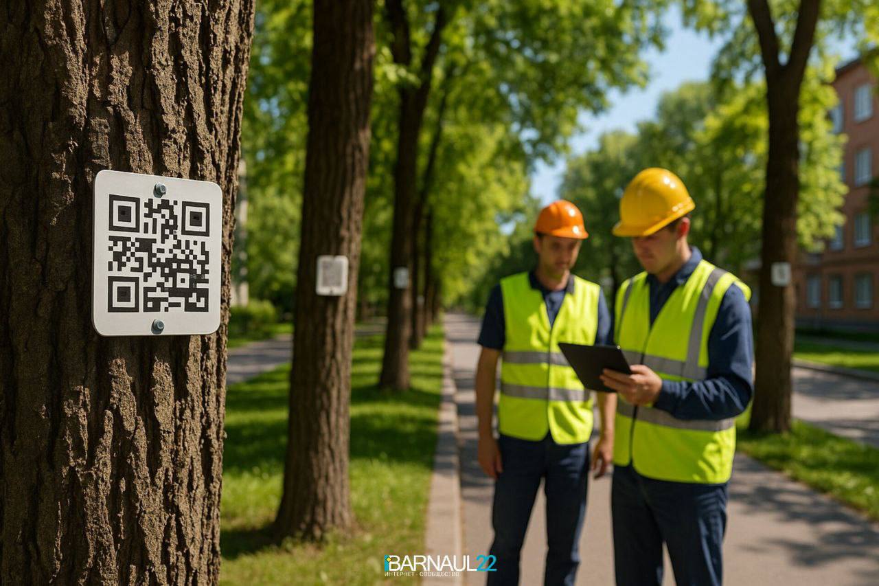 На деревьях в Барнауле начали развешивать QR-коды - мы узнали зачем и что это значит Оказалось, что в Барнауле началась масштабная инвентаризация зеленых насаждений. Все деревья, кусты, газоны, клумбы обследуют и пометят кодом, содержащим координаты, примерный возраст и вид. Сейчас работа идет в Ленинском и Железнодорожном районах, позже исследуют растительность на других территориях, в том числе вдоль дорог, бордюров, а также вблизи водоемов Горожан убедительно просят не срывать маркировочные обозначения, так как это может осложнить работы по инвентаризации, уточнили в мэрии.