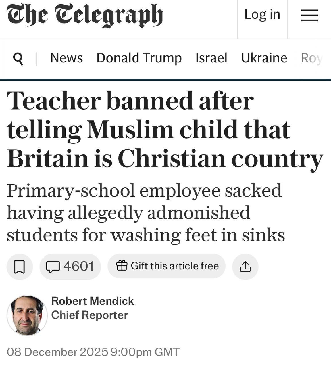 Лондонского учителя отстранили от занятий за то что он сказал ученику мусульманину Британия по прежнему является христианским государством Как сообщает The Telegraph это повлекло за собой обращение в службу защиты детей и расследование полиции Лондона NewsEconomics