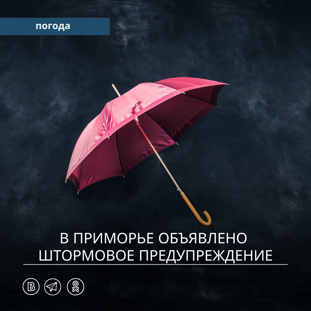 Внимание, штормовое предупреждение! Вечером 14 июля, в ночь и утро 15 июля на юго-западе Приморского края, преимущественно Хасанский район, ожидаются сильные дожди с количеством осадков 15–40 мм, а местами — очень сильные дожди — 50 мм и более за 12 часов и менее. Причина — выход на акваторию Японского моря тропической депрессии. Просим жителей и гостей юго-западных районов соблюдать меры предосторожности и учитывать прогноз при планировании поездок и отдыха на побережье. Берегите себя!
