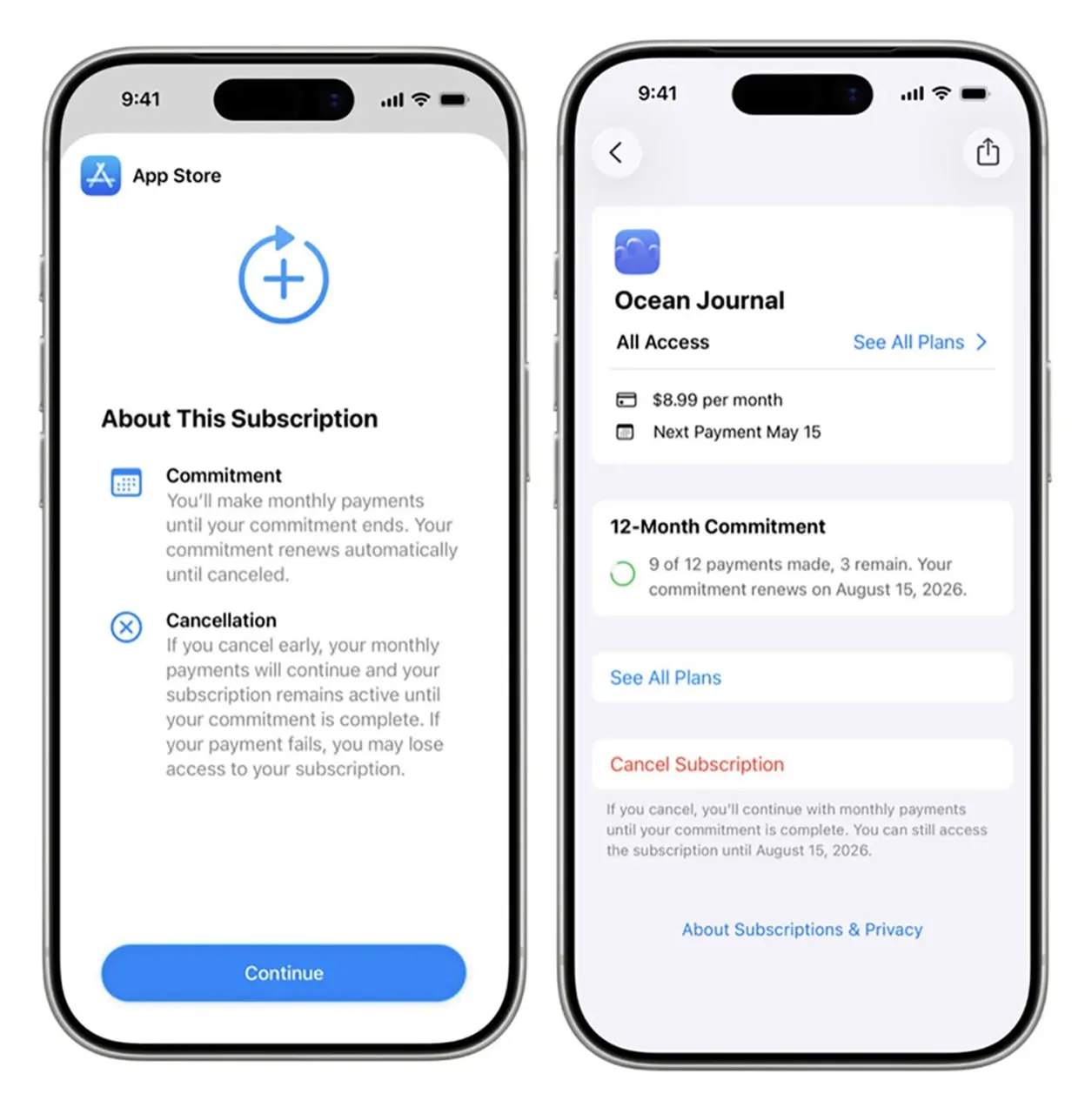 В App Store появятся годовые подписки с оплатой в рассрочку Теперь разработчики могут предлагать годовой контракт с оплатой по частям каждый месяц Раньше пользователю приходилось отдавать всю сумму за год сразу или выбирать обычную ежемесячную подписку В новом варианте отменить платежи досрочно не получится Кнопка отмены в настройках лишь отключает автопродление на следующий год В профиле Apple ID появится специальный счетчик Там будет видно количество уже сделанных и оставшихся взносов  Опция станет доступна пользователям по всему миру в следующем месяце вместе с обновлением iOS 26 5 Apple пока исключила из списка только США и Сингапур settersmedia news