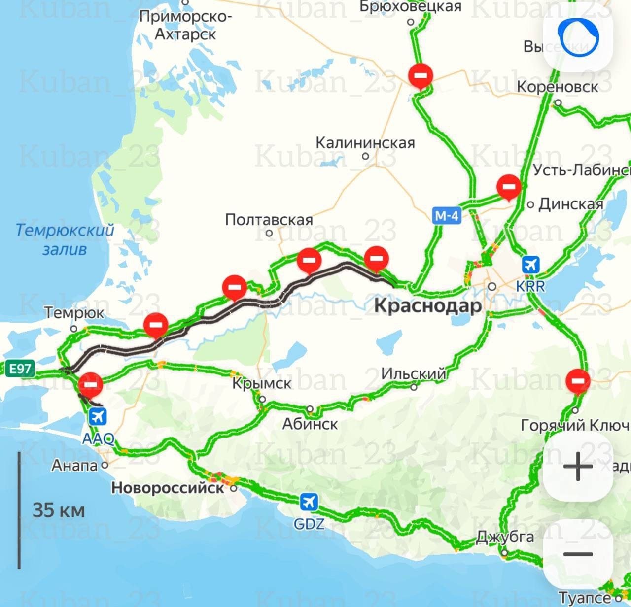 Новую скоростную трассу между Краснодаром и Крымским мостом планируют запустить до конца года  По слова вице-премьера Марата Хуснуллина, от обхода Краснодара до Крымского моста запустят четырехполосную бессветофорную дорогу порядка 130 км.   Также вице-премьер рассказал журналистам о том, на каком этапе сейчас находится работа над новой скоростной магистралью от Джубги до Сочи: в настоящее время строительство находится в стадии утверждения проекта планировок и проектирования отдельных участков. Хуснуллин уточнил, что сейчас идут работы над тем, чтобы сократить количество искусственных сооружений и тоннелей, найти трассировку, приближенную к естественной.   Работы на части будущей трассы - обходе Адлера - уже идут полным ходом. На первом этапе трассу продлят от Туапсе до Джубги. Рассматривается возможность и продления дальше в сторону Геленджика, Новороссийска.    Подпишись   Кубань 2  3       Прислать новость