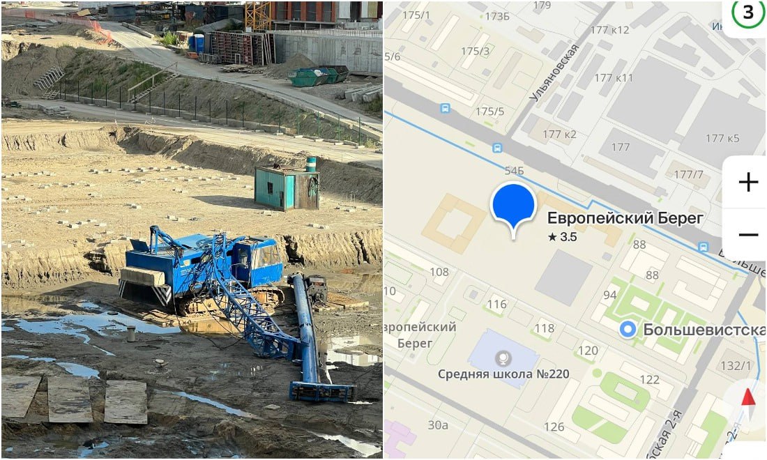 На стройке в ЖК «Европейский берег» рухнул строительный кран  Сообщение об этом было опубликовано в телеграмме «ЕВРОБЕРЕГ ИНФО Европейский Берег». 25 июля на стройплощадке в районе №94 упала мачта крана из-за технического сбоя. К счастью, обошлось без пострадавших. Представитель застройщика заверил, что мачту скоро восстановят, и работы продолжатся.     Прислать новость