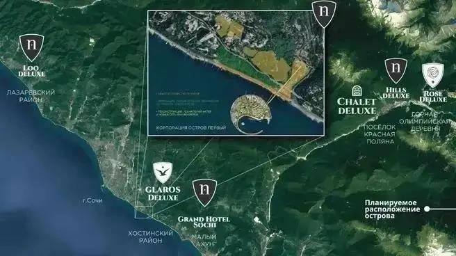 Застройщик насыпного острова в Сочи «Корпорация Остров первый» начал реализацию проекта Сейчас проводятся исследования глубин дна, а также началось проектирование защитного волнолома, чтобы создать защищенную от ветра бухту. После этого займутся непосредственно телом острова. «В первую очередь, руководствуемся тем, что хотим создать полноценную территорию по нашим подсчетам, это порядка 48 га, 1,5 млн кв. м , которая будет максимально сбалансирована и сделает Сочи еще более привлекательным как для российских внутренних туристов, так и для международных»,— заявил управляющий директор компании-застройщика Булат Шакиров. Он отметил, что проект реализуется на отечественные средства, но партнеров планируют приглашать из дружественных стран: ОАЭ, Китая, Индии. В 2026 году застройщик хочет закончить проектирование и приступить к строительству волнолома, что займет около 6-7 лет. По предварительным подсчетам, создание острова на 10 процентов увеличит туристический поток в Сочи. До сих пор выглядит вся идея как фэйк, но нет. Как минимум компания — организатор этого всего дела в неё верит